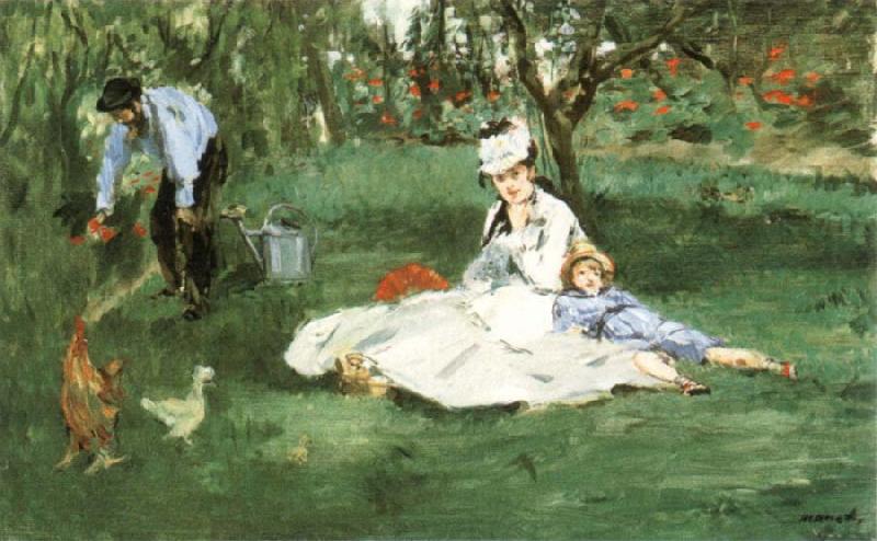 Edouard Manet The Monet Family in the Garden china oil painting image